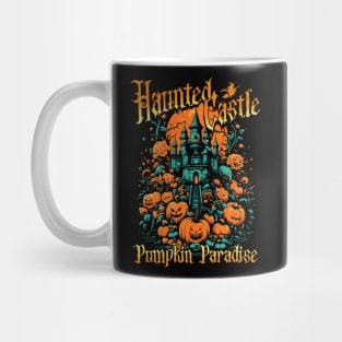 Halloween, haunted castle, spooky castle, pumpkin paradise, pumpkin castle, halloween tee, horror castle, haunted mansion, pumpkin halloween Mug